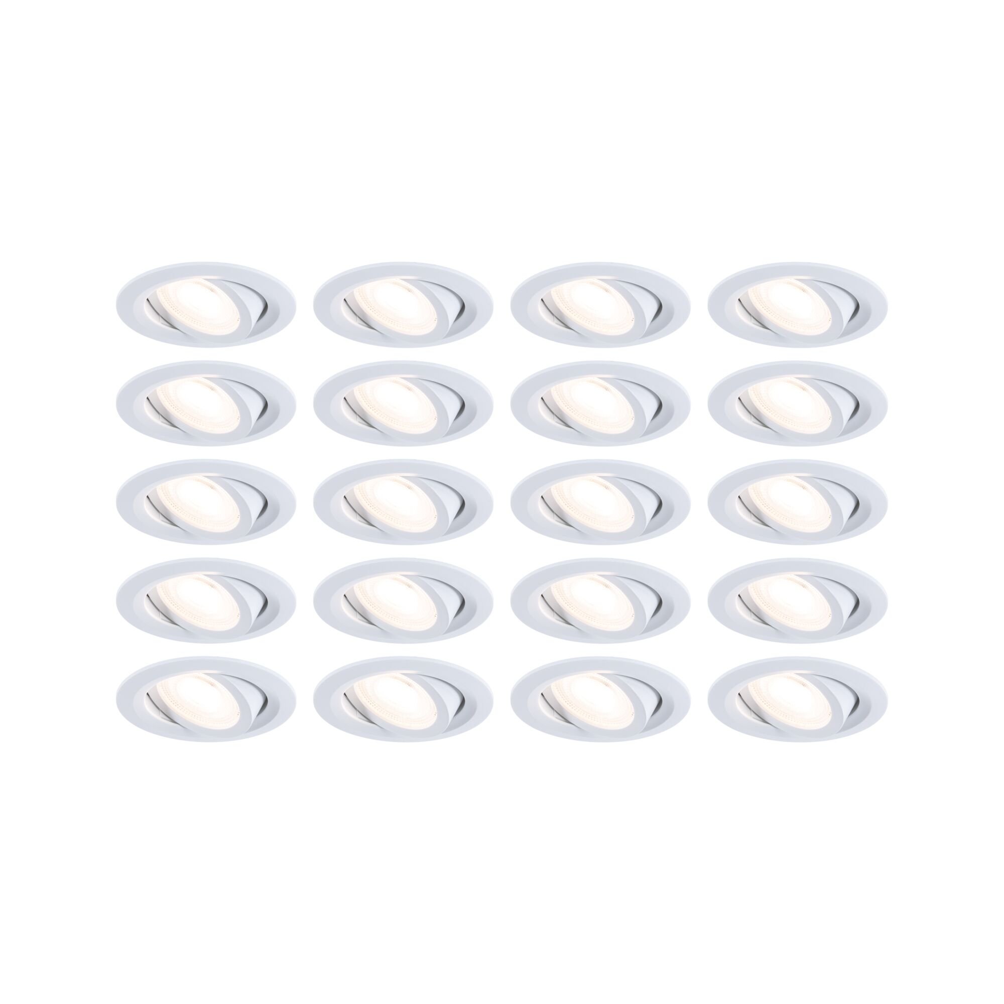 Levně P 93166 LED vestavné svítidlo FixedLED 20ks sada výklopné 25° 20x4,8W 230V 3000K bílá - PAULMANN