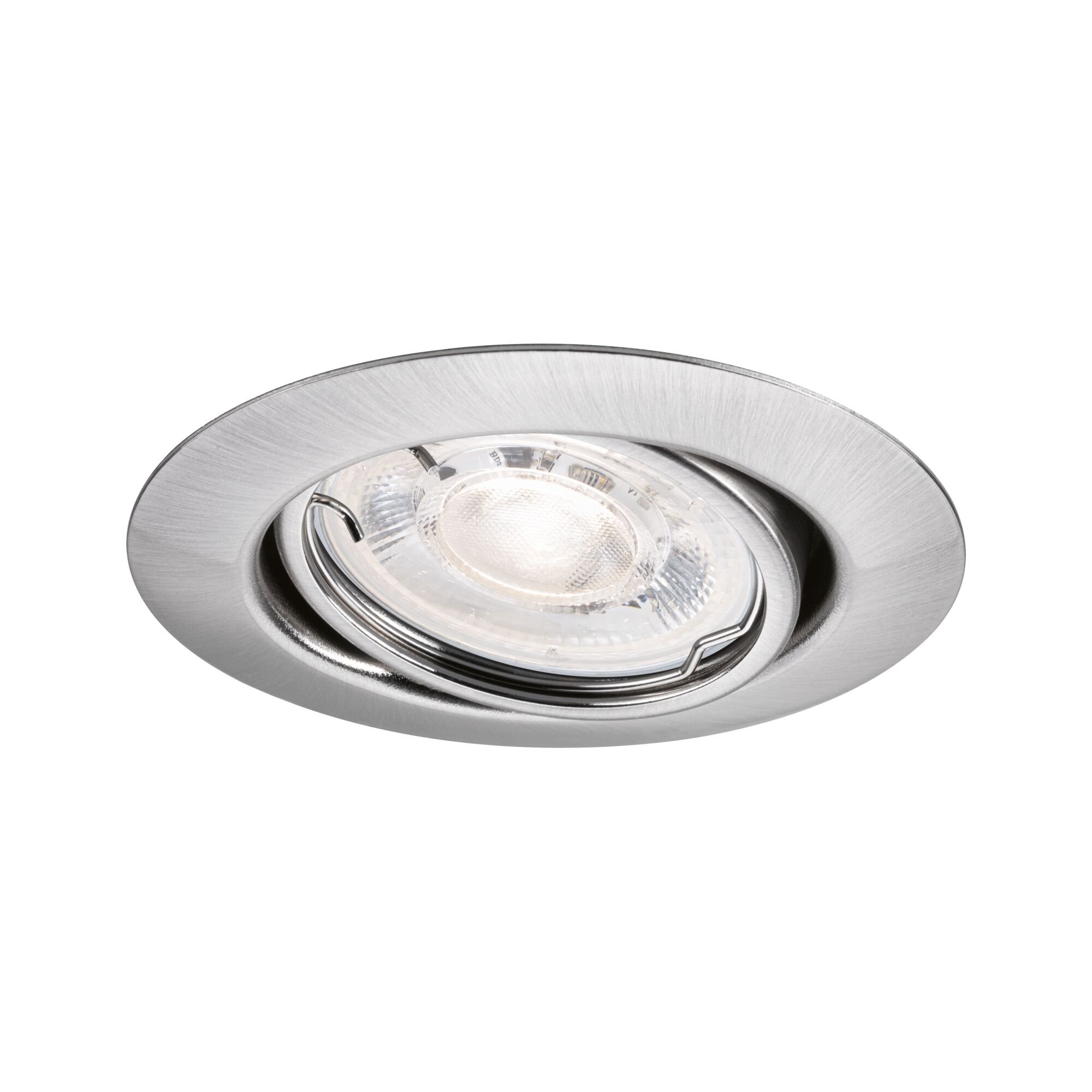 Levně P 94948 LED vestavné svítidlo Base GU10 Flat výklopné 4W 230V 2700K kov kartáčovaný - PAULMANN