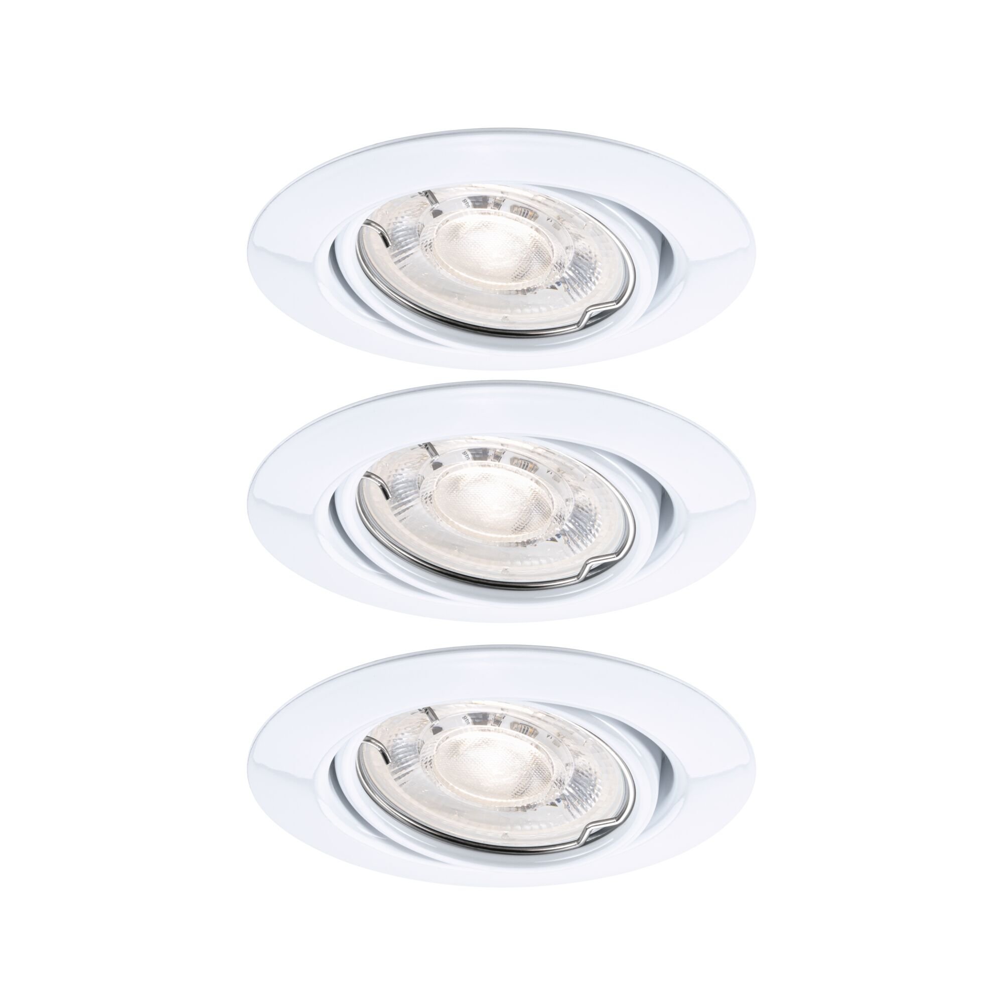 Levně P 94952 LED vestavné svítidlo Base GU10 Flat výklopné 3x4,9W 230V stmívatelné 2700K bílá - PAULMANN