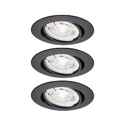 Obrázek pro produkt LED vestavné svítidlo Base GU10 Flat výklopné 3x4,9W 230V stmívatelné 2700K černá mat - PAULMANN