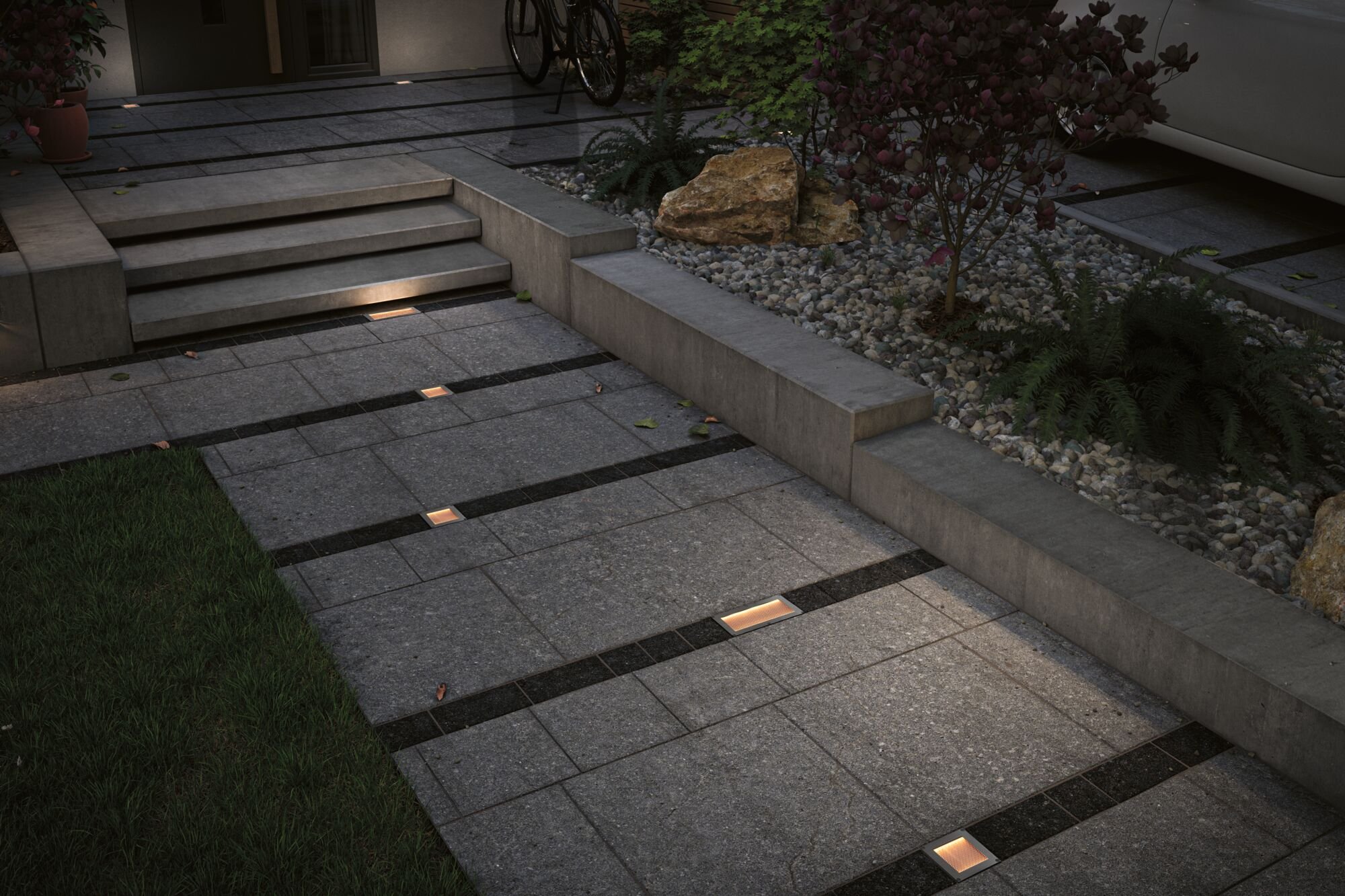P 95743 Solární LED zemní svítidlo Sorea soumrakový senzor IP67 hranaté 100x100mm 2200K 0,1W 5lm 3,7V kov kartáčovaný ABS/polykarbonát/ocel - PAULMANN (obrázek 9)