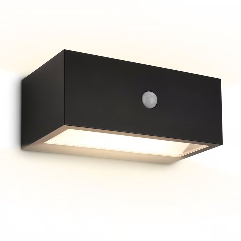 BRI 3967015 DOGU Outdoor LED nástěnné svítidlo černé 6,5W 700lm 3000K stmívatelné s čidlem (nabíjecí) - BRILONER