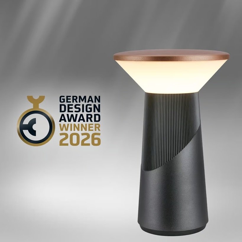 BRI 7675015 PILIA LED stolní lampa dobíjecí antracit / bronz 2,6W 200lm 2700K stmívatelná IP44 - BRILONER
