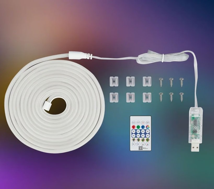 BRI 2368036 RGBIC USB NEON LED pásek Flexible 3m 8W dálk.ovládání + USB - BRILONER (obrázek 3)