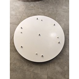 Obrázek pro produkt VÝPRODEJ - Baldachýn kulatý bílý pro 7 svítidel s dekorem kuliček 56cm - BOMMA