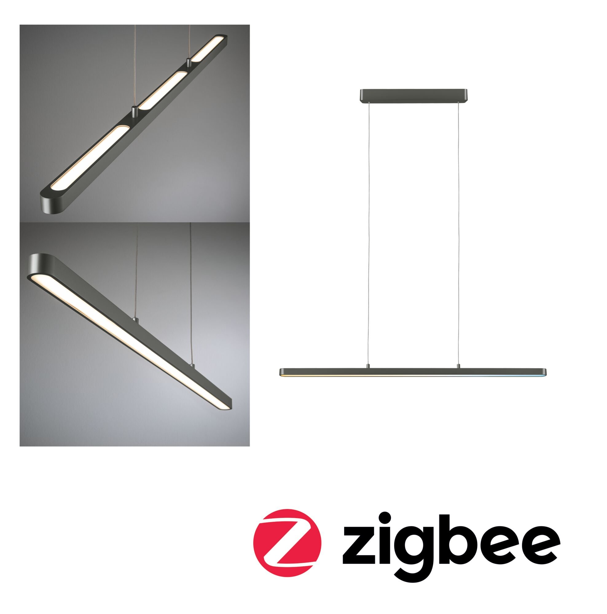 P 71431 LED závěsné svítidlo Smart Home Zigbee 3.0 Lento měnitelná bílá 26,4W titanová stmívatelné - PAULMANN