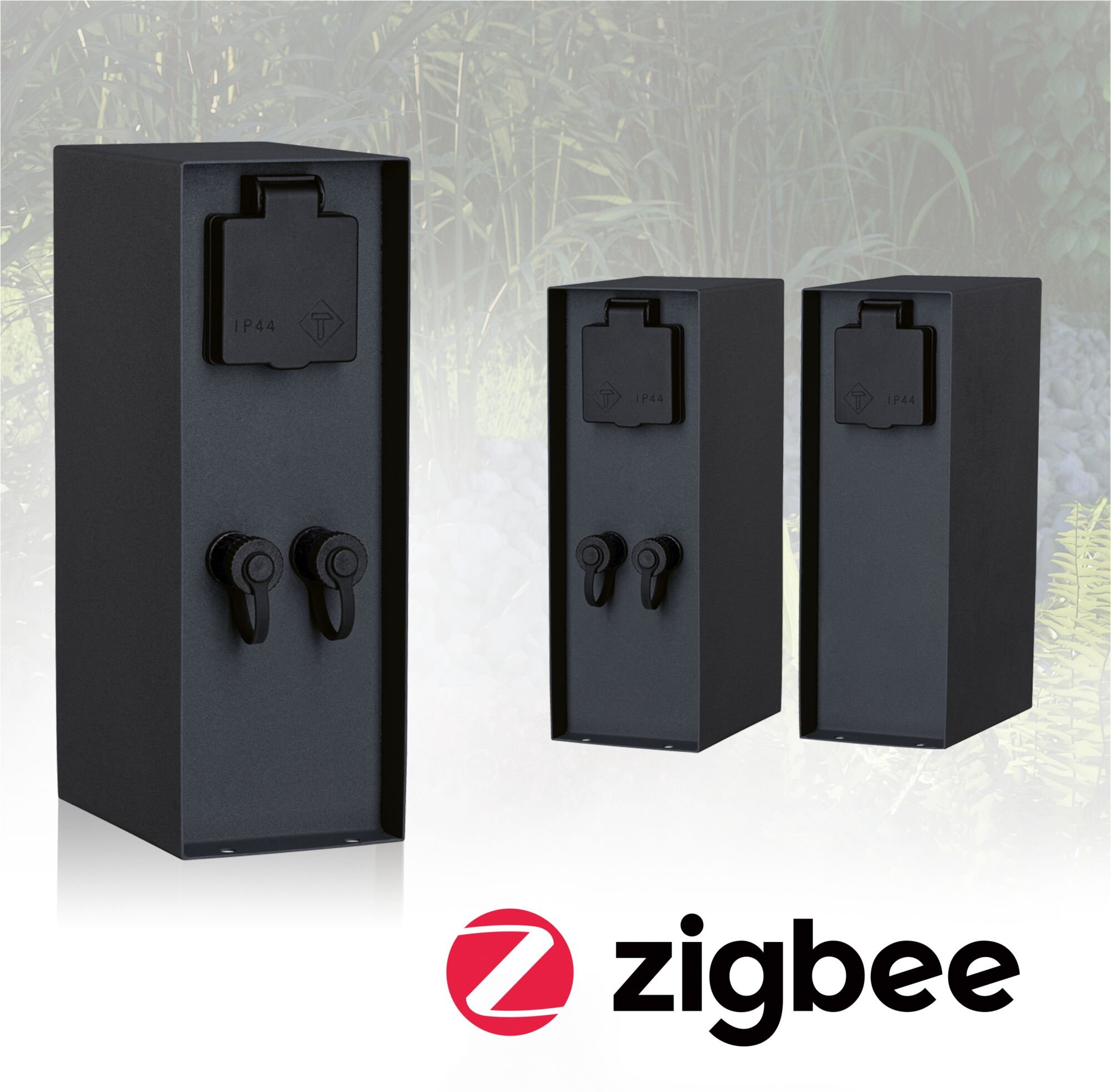 P 94915 Plug & Shine sloupek se zásuvkami Rio vč. trafa IP44 antracit - PAULMANN