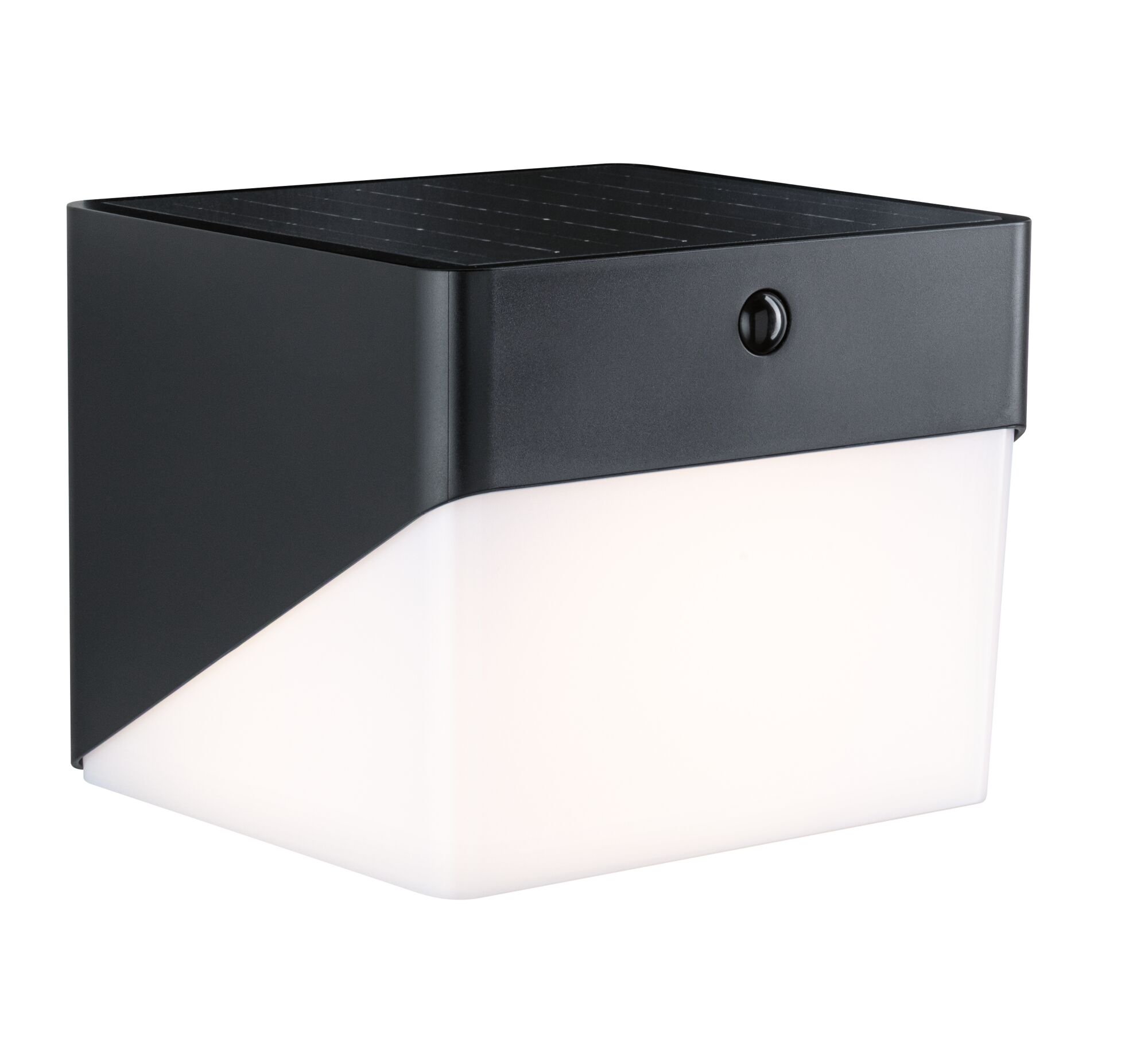 P 95746 Hybrid LED venkovní nástěnné svítidlo Lioren domovní 230V + solární IP44 hranaté 170x170mm 3000K 2,3W 230V černá - PAULMANN