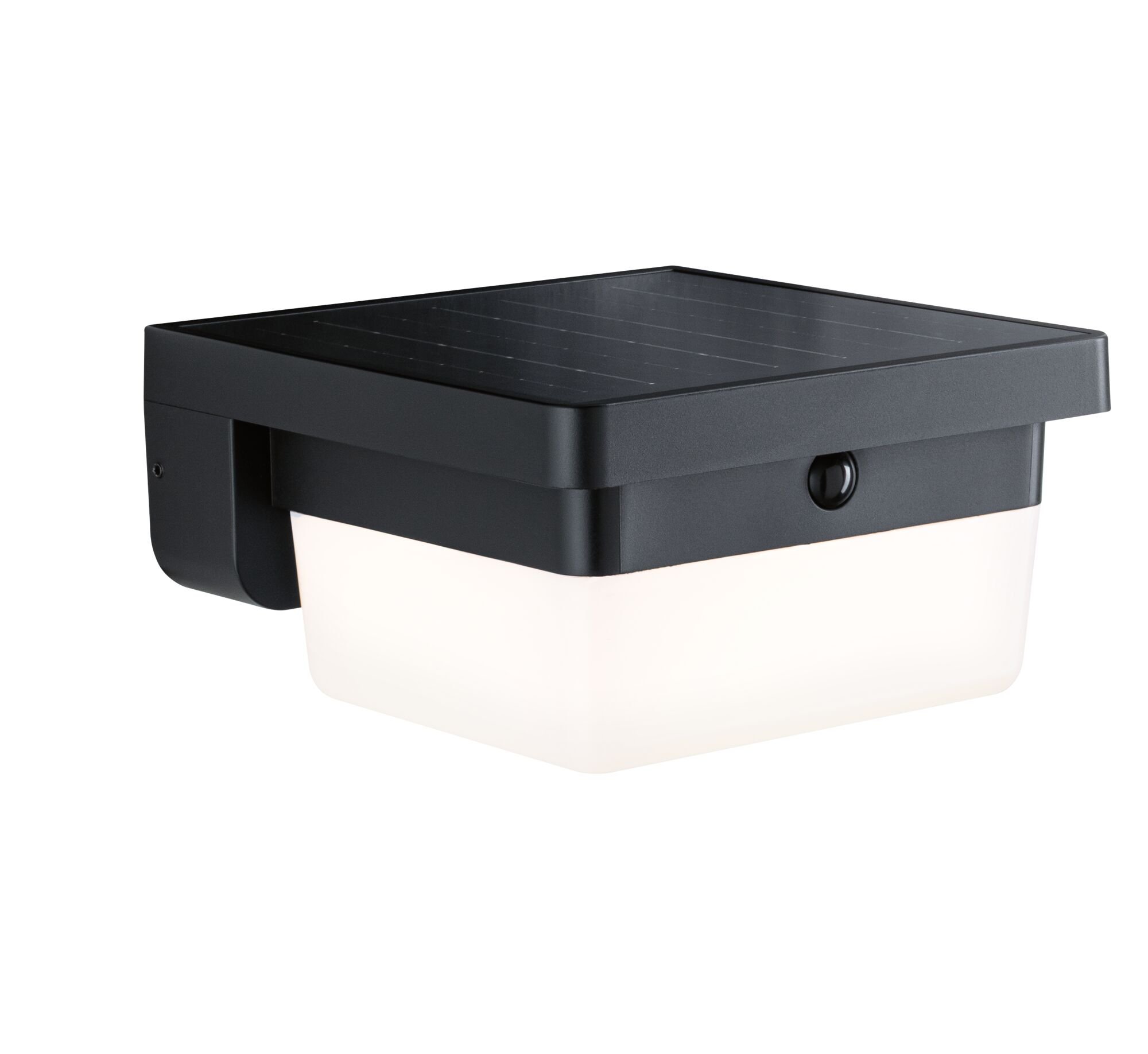 P 95748 Hybrid LED venkovní nástěnné svítidlo Isleen domovní 230V + solární IP44 hranaté 163x163mm 3000K 2,3W 230V černá - PAULMANN