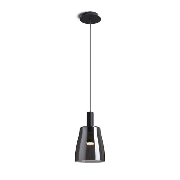 RED R13652X VÝPRODEJ VZORKU - BELLINI M LED závěsná černá kouřové sklo 230V LED 5W 30° 3000K - RED - DESIGN RENDL