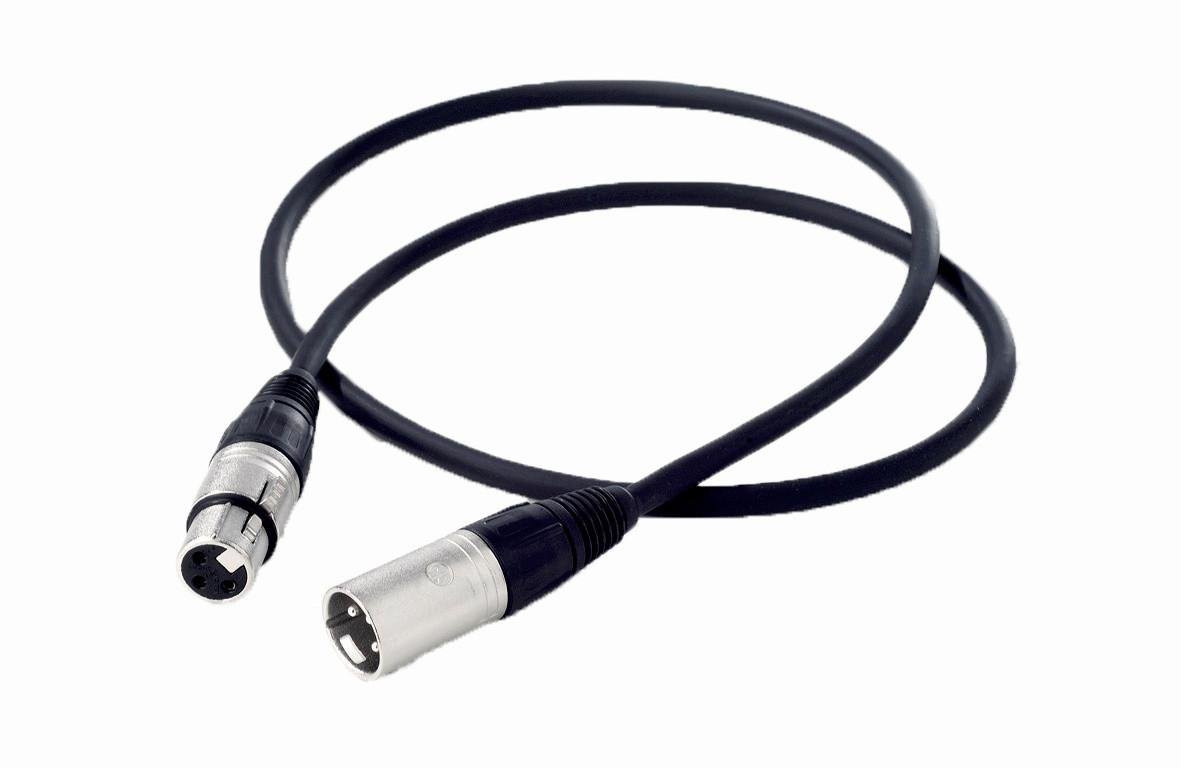 IMPR 819066 XLR kabel 3-pólový Male/Female Neutrik černý 1m - DEKOLIGHT