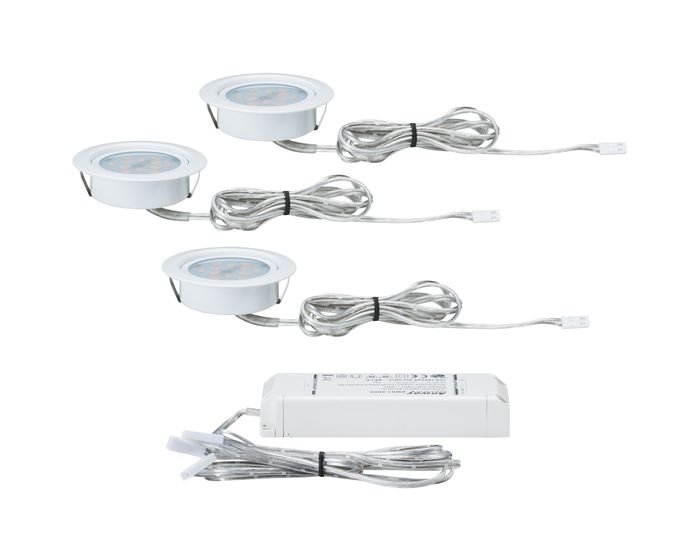 P 93554 Nábytkové zápustné svítidlo - sada 3ks Micro Line LED bílá - PAULMANN