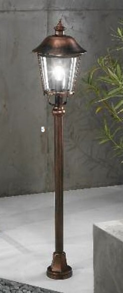 OR AL 11K/360.44 Venkovní sloupkové svítidlo 1x100W E27, černá měď, IP44,pr. 25cm - ORION