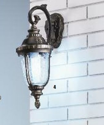 OR AL 11-1120/1 DOL Venkovní nástěnné svítidlo 1x13W patina IP44 výška 48,7cm dolu - ORION