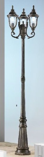 OR AL 11-1123/3 Venkovní sloupkové svítidlo 3x13W, patina, IP44,výška 217cm - ORION