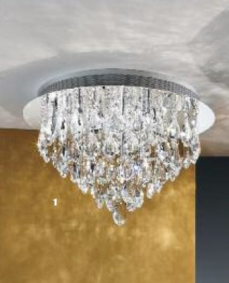 OR DLU 2401/45 Stropní svítidlo 9x12V G4 chrom/křišťál K9, průměr 45cm - ORION