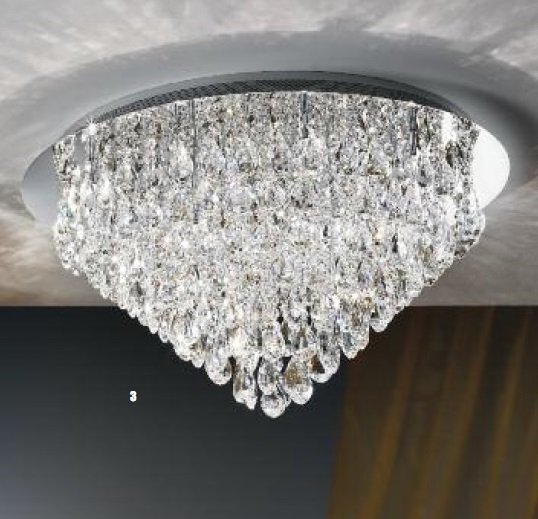 OR DLU 2401/75 Stropní svítidlo 20x12V G4 chrom/křišťál K9, průměr 75cm - ORION