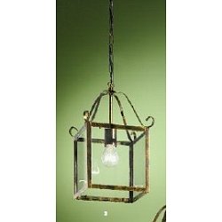 Obrázek pro produkt Závěsné svítidlo 1xE27 antik/zlato, 21,5x21,5cm, výška 39cm - ORION