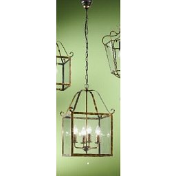 Obrázek pro produkt Závěsné svítidlo 4xE14 antik/zlato, 30x30cm, výška 53cm - ORION