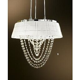 Obrázek pro produkt Závěsné svítidlo chrom/bílá barva, výška 120cm, průměr 41 cm - ORION