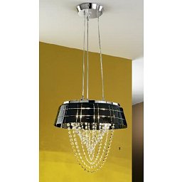 Obrázek pro produkt Závěsné svítidlo chrom/černá barva, výška 120cm, průměr 41 cm - ORION