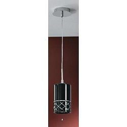 Obrázek pro produkt Závěsné svítidlo vč. 1x50W GU10 kov/sklo černé, průměr 12cm - ORION