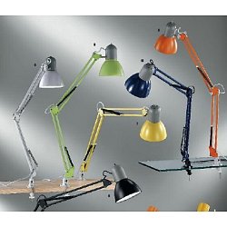 Obrázek pro produkt Stolní lampa 1xE27, oranžová barva, nastavitelné rameno - ORION
