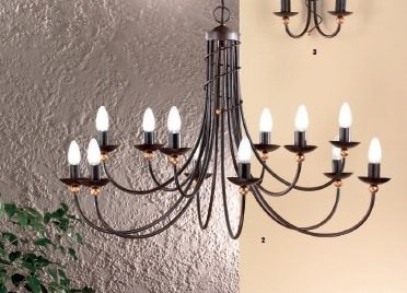 OR LU 1632/6+6 Závěsné svítidlo 12xE14, antik, průměr 96cm, výška 63cm - ORION
