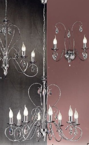 OR LU 1658/8 CHROM Závěsné svítidlo 8xE14 chrom/křišťál 1A, průměr 68cm, výška 58 - ORION