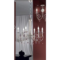 Obrázek pro produkt Závěsné svítidlo matné stříbro, Swarovski závěsy, průměr 74 cm - ORION