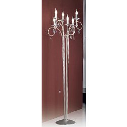 Obrázek pro produkt Stojací lampa matné stříbro, Swarovski závěsy, výška 175cm - ORION
