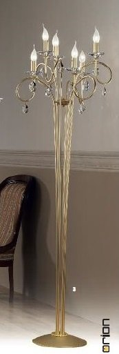 Levně OR STL 12-1094/6 ZL Stojací lampa matné zlato, Swarovski závěsy, výška 175cm - ORION