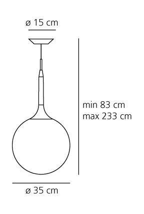 AR 1052010A Závěsné svítidlo Castore 35 max.150W sklo bílá - ARTEMIDE (obrázek 3)