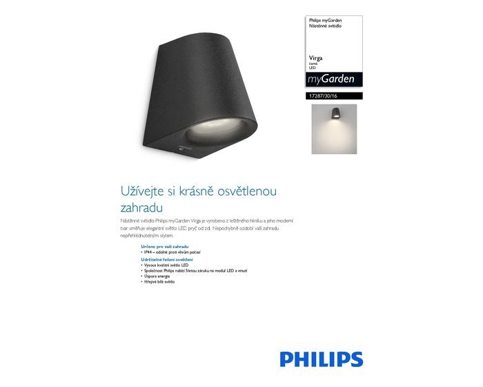PH 17287/30/16 VIRGA SVÍTIDLO VENKOVNÍ 17287/30/16 - Philips (915004309901) (obrázek 4)