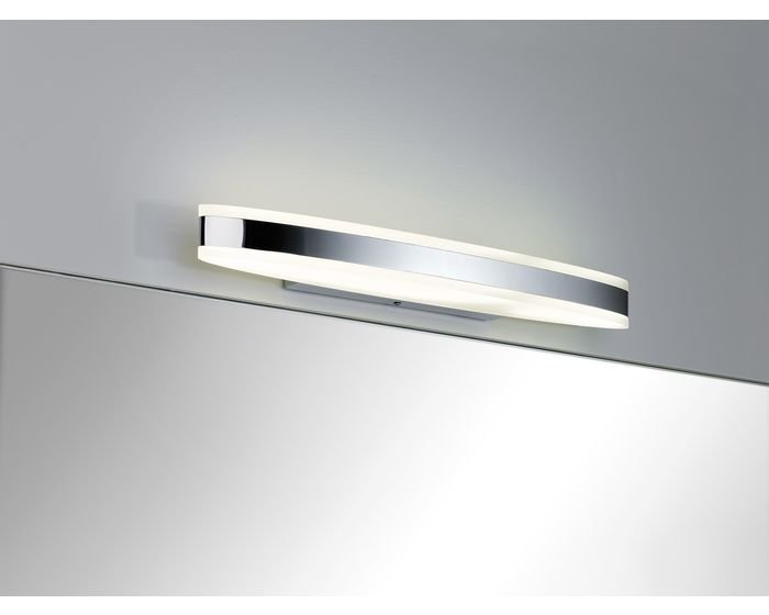 P 70470 Svítidlo nad zrcadlo Kuma LED IP44 9W, 660lm, 3000K, chrom, bílá, kov, akrylát - PAULMANN