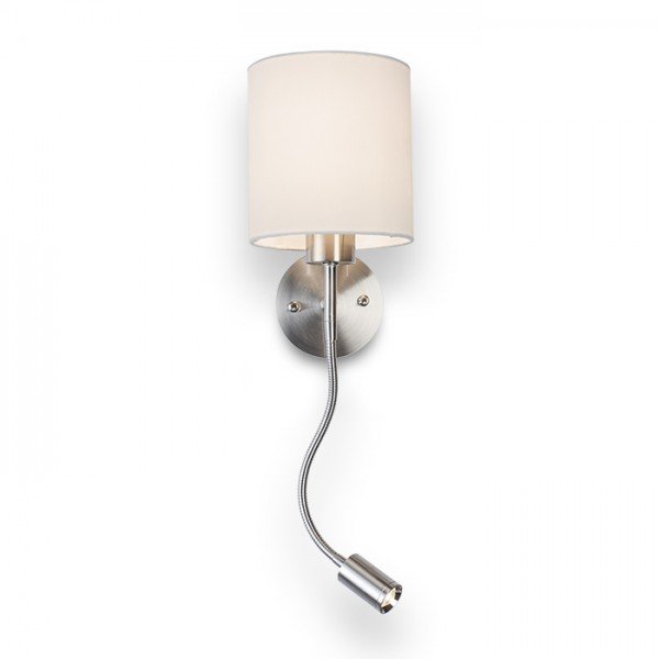 RED R10580 VERSA nástěnná se stínidlem bílá matný nikl 230V E27+ LED 60+3W - RED - DESIGN RENDL