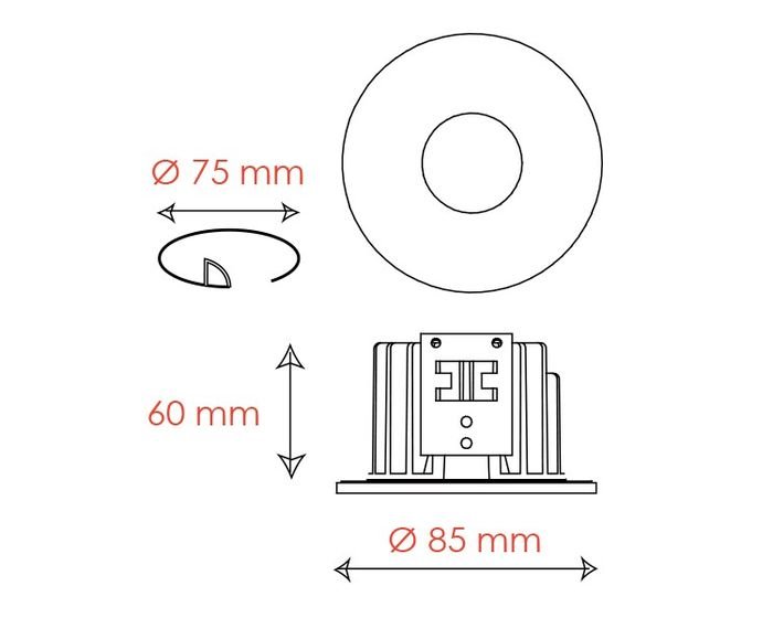 BPM 3149.01.3K Zápustné svítidlo Su leštěný hliník, 3000K, 40°, 7W, 500lm - BPM (obrázek 4)