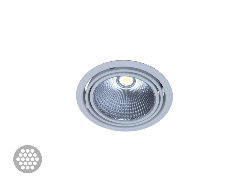 Levně HAL 70-003F-10GHE/830, W Zápustné svítidlo BASI 70-003F-10GHE/830, W LED 23,6W 3000K 2870lm bílá 165mm - HALLA