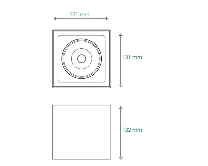 BPM 8207.03.D40.4K Stropní svítidlo Cube matná bílá s černou polomatnou - BPM (obrázek 3)