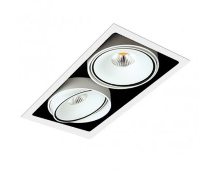BPM 8202.02.RF.BK-BK.40.ST.9.30 Zápustné svítidlo CUBE SQ2 RECESSED WITH FRAME 180x334mm BLACK-BLACK 40º 2x16W CRI >90 3000K NON-DIMM - BPM (starý kód: BPM 8211.02.D40.3K)