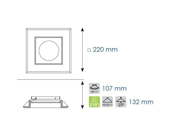 BPM 10132.03 Zápustné svítidlo Hadar G8.5 - BPM-WHITE (CRISMOSIL/MODULAR) (obrázek 2)