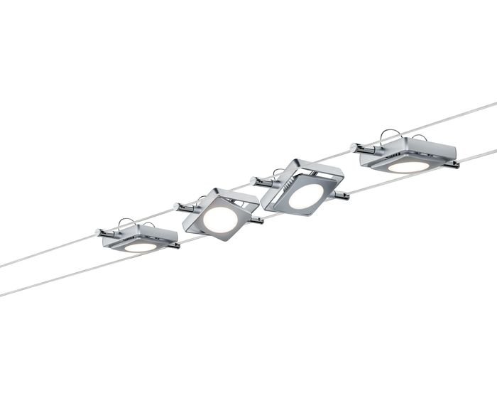 P 94107 Lankový systém LED 4x4W MacLED 230V/12V DC matný chrom - PAULMANN