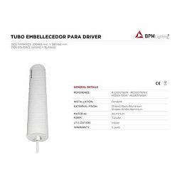 Obrázek pro produkt Tubus pro napaječ k 10217.65.PN.W.SI.27K.DA Ø66mm d.380mm bílá - BPM (starý kód: C005793W)