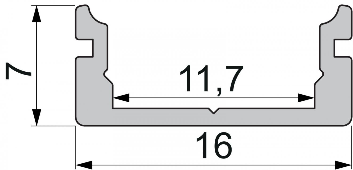 IMPR 970021 AU-01-10 plochý U-profil pro 10 - 11,3 mm LED pásek matná stříbrná - DEKOLIGHT (obrázek 4)