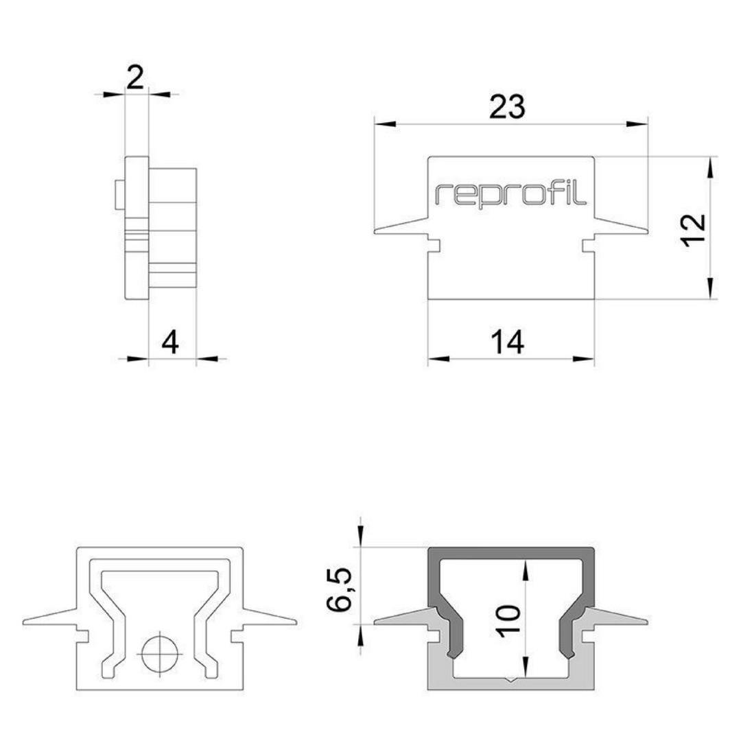 IMPR 979122 Koncovka H-ET-01-08 černá 23 mm 2 ks - DEKOLIGHT (obrázek 3)