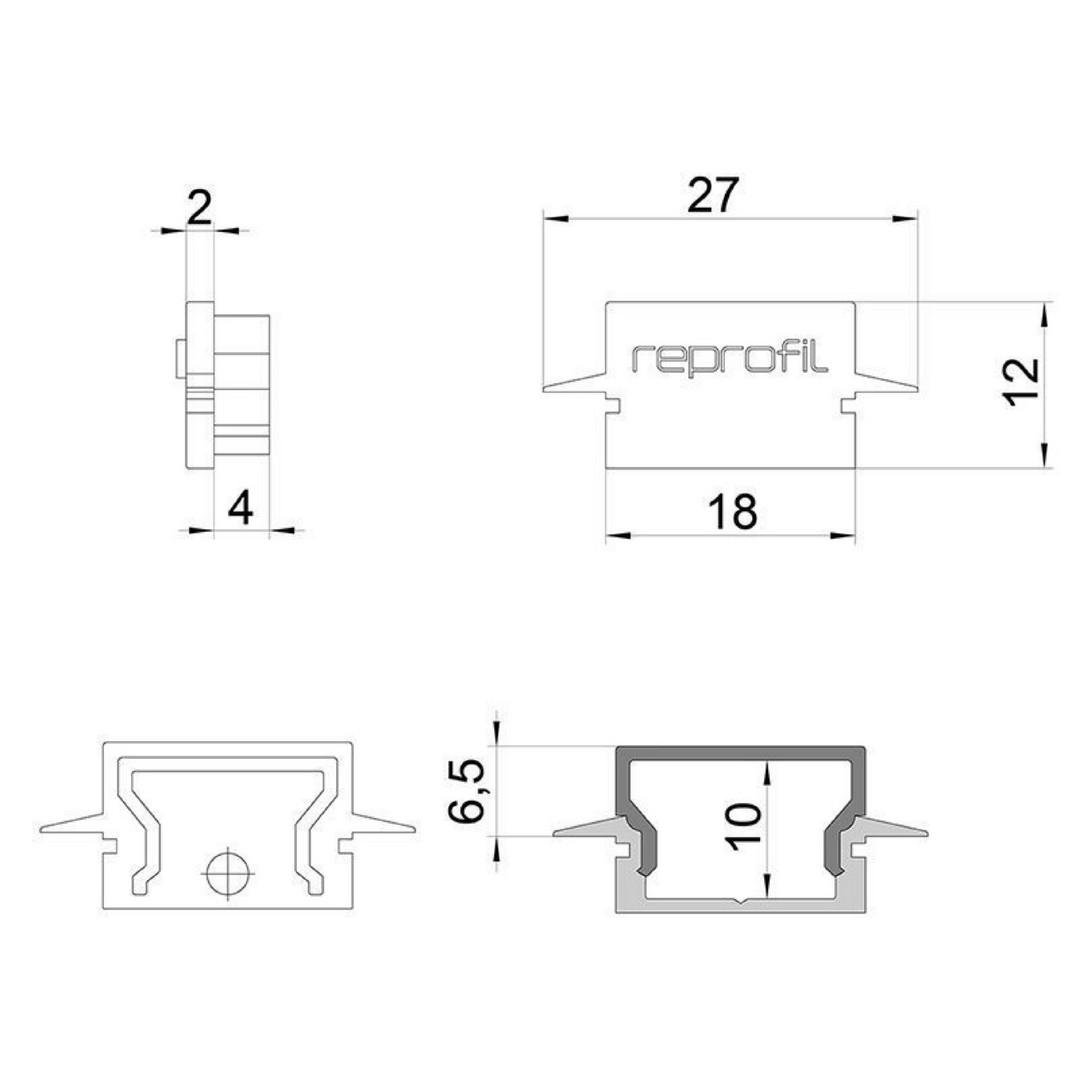 IMPR 979052 Koncovka H-ET-01-12 černá 27 mm 2 ks - DEKOLIGHT (obrázek 3)