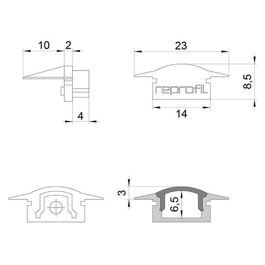 IMPR 978582 Koncovka F-ET-01-08 černá 23 mm 2 ks - DEKOLIGHT (obrázek 3)