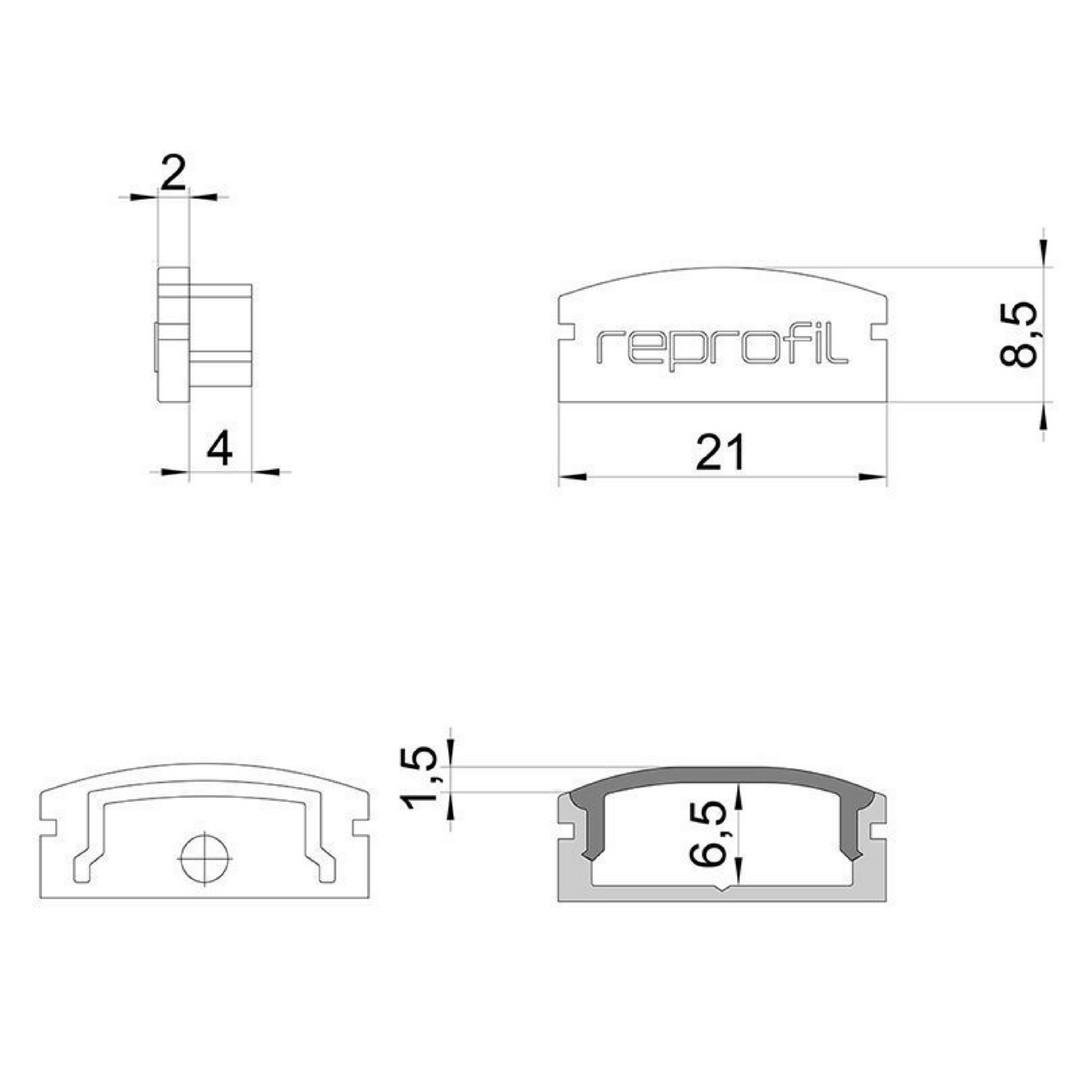 Obrázek produktu Koncovka F-AU-01-15 bílá 21 mm 2 ks - LIGHT IMPRESSIONS 3 Obrázek produktu Koncovka F-AU-01-15 bílá 21 mm 2 ks - LIGHT IMPRESSIONS 3