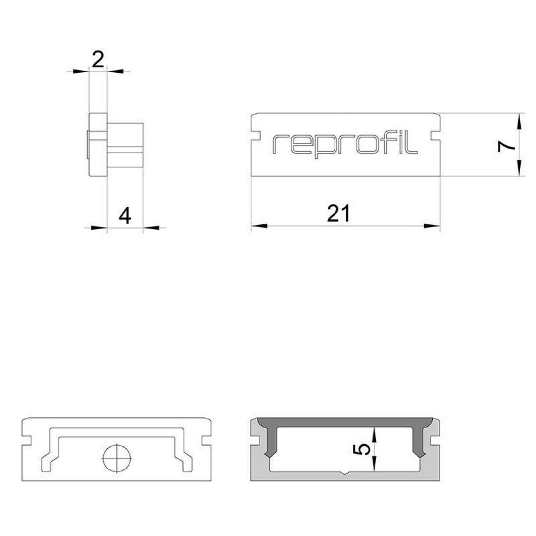 IMPR 978030 Koncovka P-AU-01-15 bílá 21 mm 2 ks - DEKOLIGHT (obrázek 3)