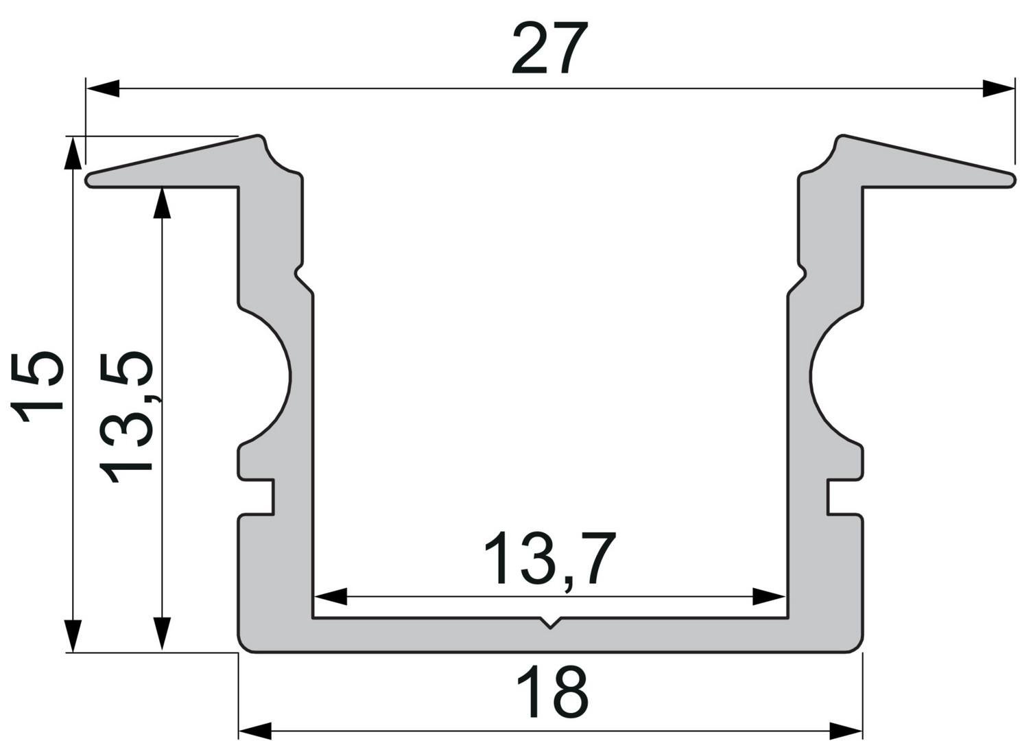 IMPR 975145 ET-02-12 vysoký T-profil pro 12 - 13,3 mm LED pásek matná bílá - DEKOLIGHT (obrázek 4)